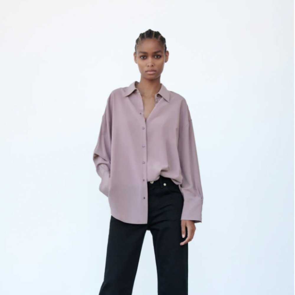 Zara Soft Oversized Shirt - Mauve
